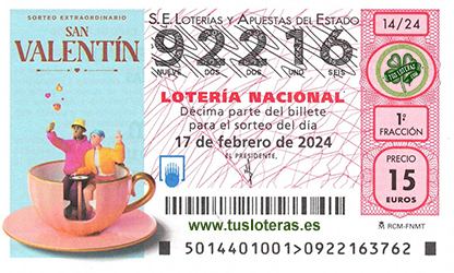 decimo sorteo san valentin 17 febrero 2024